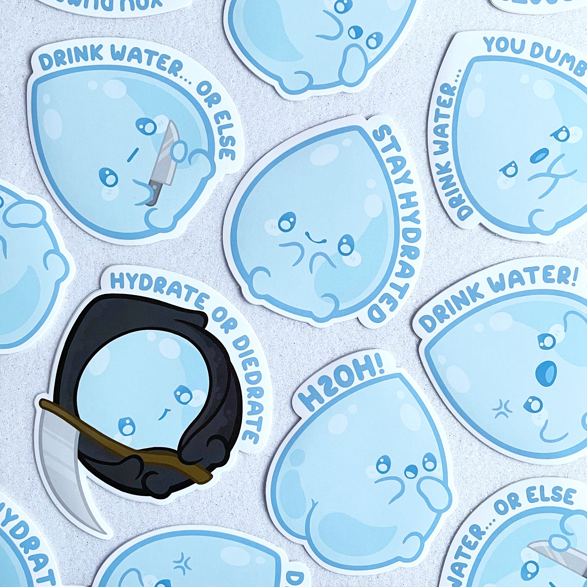 Water Sticker Al Rashidiya Drink Water Reminder Decals 3-Pack Emotional Support Water Bottle ...